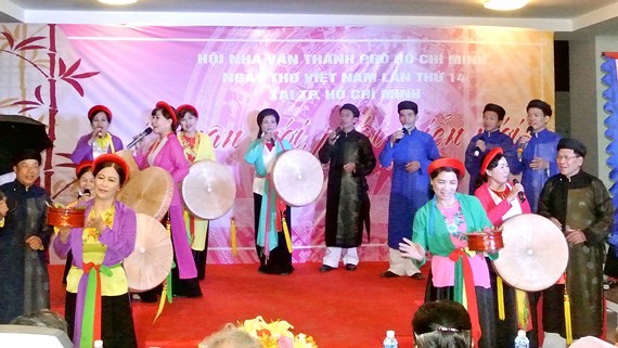 An art perfromance in Vietnam Poetry Day in HCM City