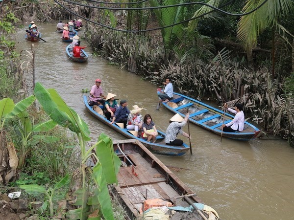 Sightseeing by boat in the Mekong Delta region (Source: VNA)
