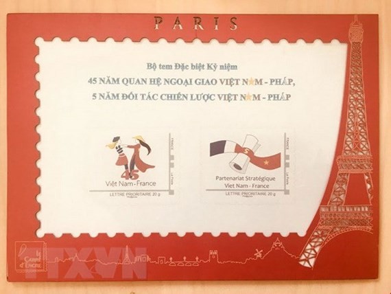 Postage stamps marks the 45th anniversary of Vietnam-France