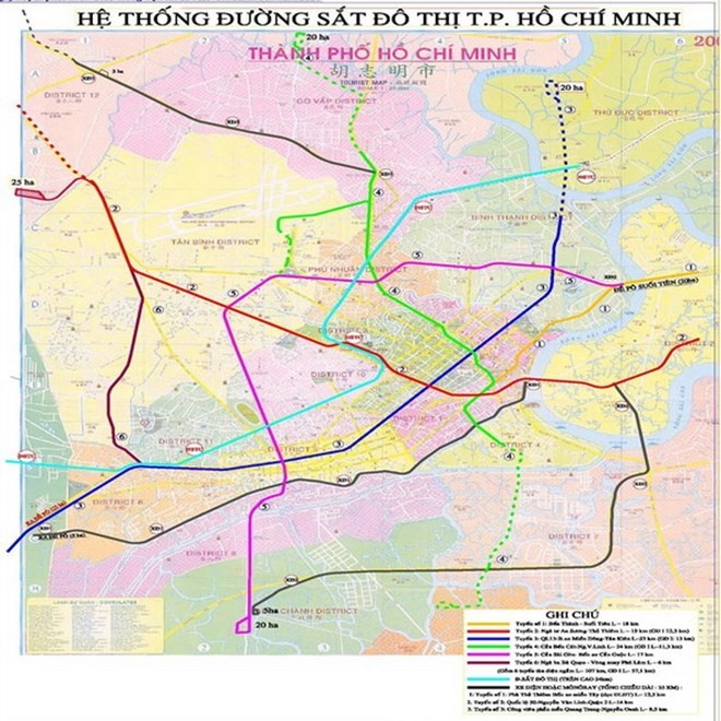 Ho Chi Minh City metro project map (Source: baoxaydung.com.vn)