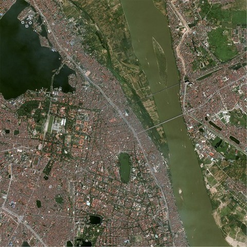A photo of Hanoi taken by the VNREDSat-1 Illustrative image (Photo: VNA)