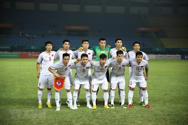 The Vietnamese squad faced Syria in the quarterfinal of ASIAD 2018 on August 27 (Photo: VNA)