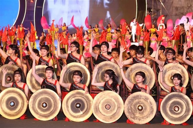 A performance at the opening ceremony of the Tay Nguyen Gong Culture Festival 2018 (Photo: VNA)