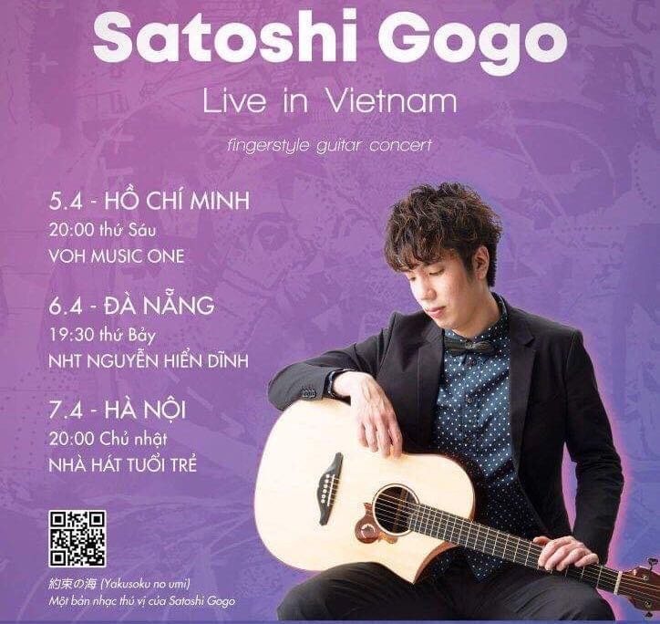 Japanese fingerstyle guitarist Satoshi Gogohas to perform in Vietnam