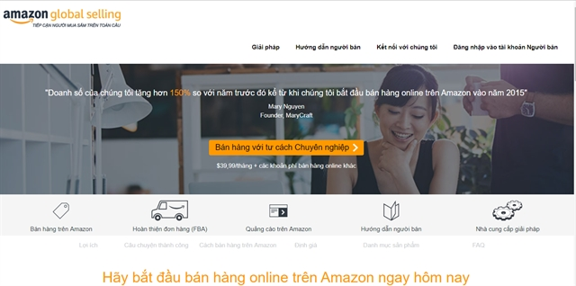 E-commerce platforms such as Amazon are effective channels to help Vietnamese SMEs export their goods. (Photo: VNA)