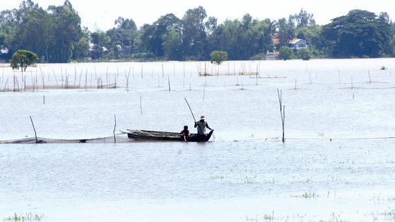 People in the Mekong Delta region are busy fishing when the flooding season has come. (Photo: Sggp)