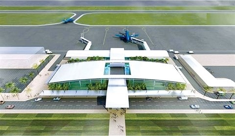 A mock-up of Sa Pa Airport in the northern mountainous province of Lao Cai. (Photo baogiaothong.vn)