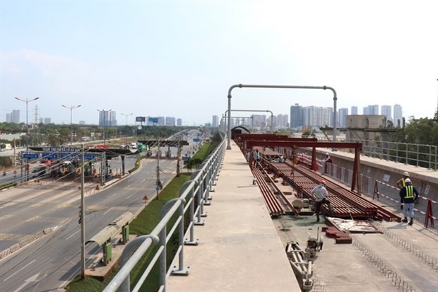 Construction of Metro Line No.1 in HCM City between Ben Thanh market in District 1 and Suoi Tien tourism park in District 9. (Photo: VNA)