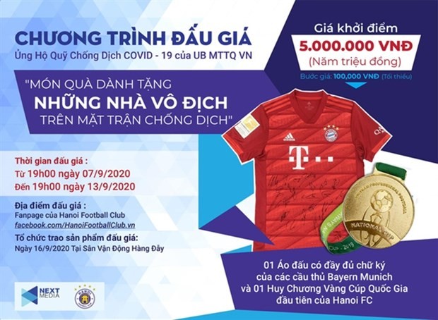 Next Media and Hanoi FC have launched an auction programme to support the fight against the COVID-19. 