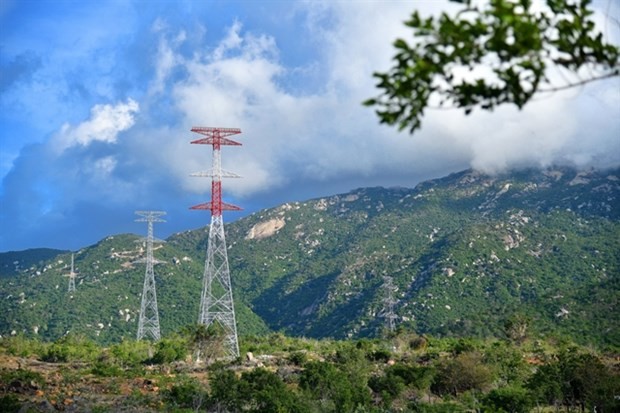 The 500kV substation and 220/500kV transmission line combined with Trung Nam Thuan Nam solar power plant in Ninh Thuan province. (Photo courtesy of Trung Nam)