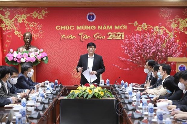 Minister of Health Nguyen Thanh Long speaks at the teleconference on February 5 (Photo: VNA)