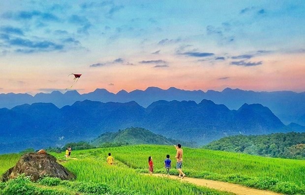 Tourists at Pu Luong, Thanh Hoa province. (Photo: VNA)