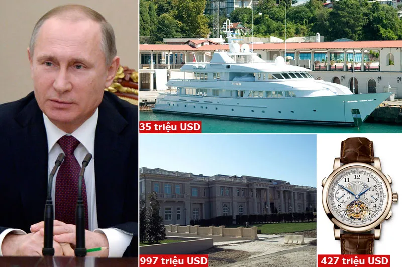 Tổng thống Putin bị nghi là giàu nhất thế giới. Ảnh: The Sun Tổng thống Putin bị nghi là giàu nhất thế giới. Ảnh: The Sun