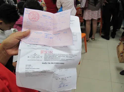 Phiếu thu tiền của Công ty Kim Mỹ, trong đó có giới thiệu văn phòng tại quận 1, TP.HCM, nhưng Chi cục Thuế quận này khẳng định không công ty nào có tên Kim Mỹ tại địa chỉ trên