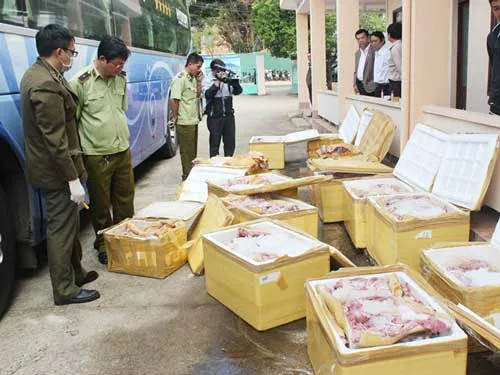 Số thịt động vật không rõ nguồn gốc đang bị tạm giữ tại Chi cục Quản lý thị trường Đắk Lắk.