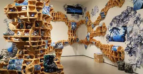 Một số tác phẩm tại triển lãm nghệ thuật “YU YU Việt Nam Xanh”.