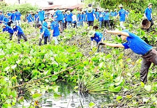 Sinh viên tình nguyện trong chiến dịch mùa hè xanh.