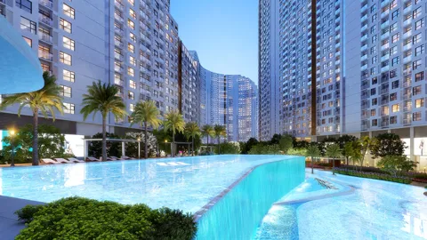 Hồ bơi thác nước hai tầng Hồ bơi thác nước hai tầng