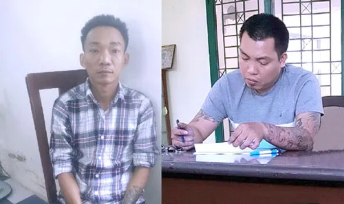 Đối tượng Huỳnh Gia Thịnh và Lê Ngọc Châu bị bắt để điều tra xử lý pháp luật về hành vi bắt cóc, tra khảo khách nợ.