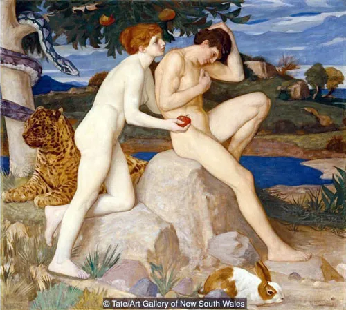 Bức The Temptation của William Strang (1899). Bức The Temptation của William Strang (1899).