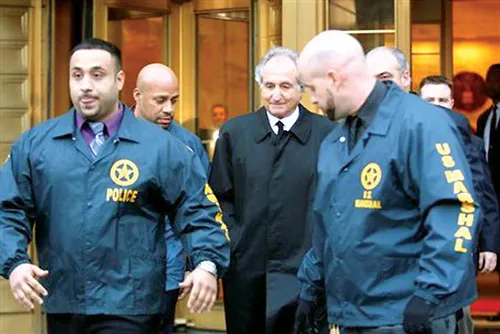 Madoff bị FBI bắt giữ vì cáo buộc gian lận tài chính.