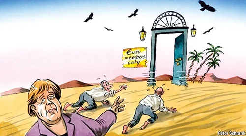 Một Eurozone yên bình chỉ còn là ảo tượng? (Nguồn: Economist) Một Eurozone yên bình chỉ còn là ảo tượng? (Nguồn: Economist)