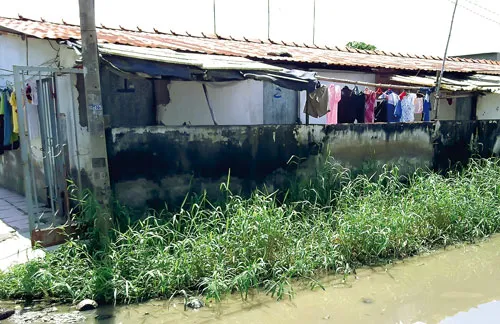 Một khu nhà trọ nhếch nhác. Ảnh: MINH TUẤN