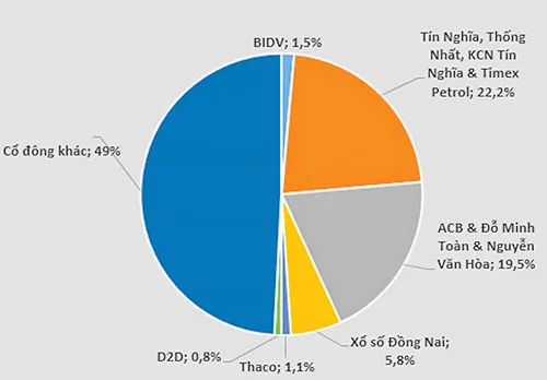 Cơ cấu cổ đông của DaiABank tại thời điểm cuối năm 2010.