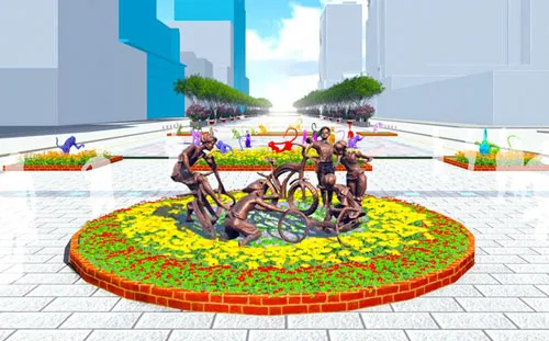 Tác phẩm Niềm vui của điêu khắc gia Trần Mai Hữu Quý.