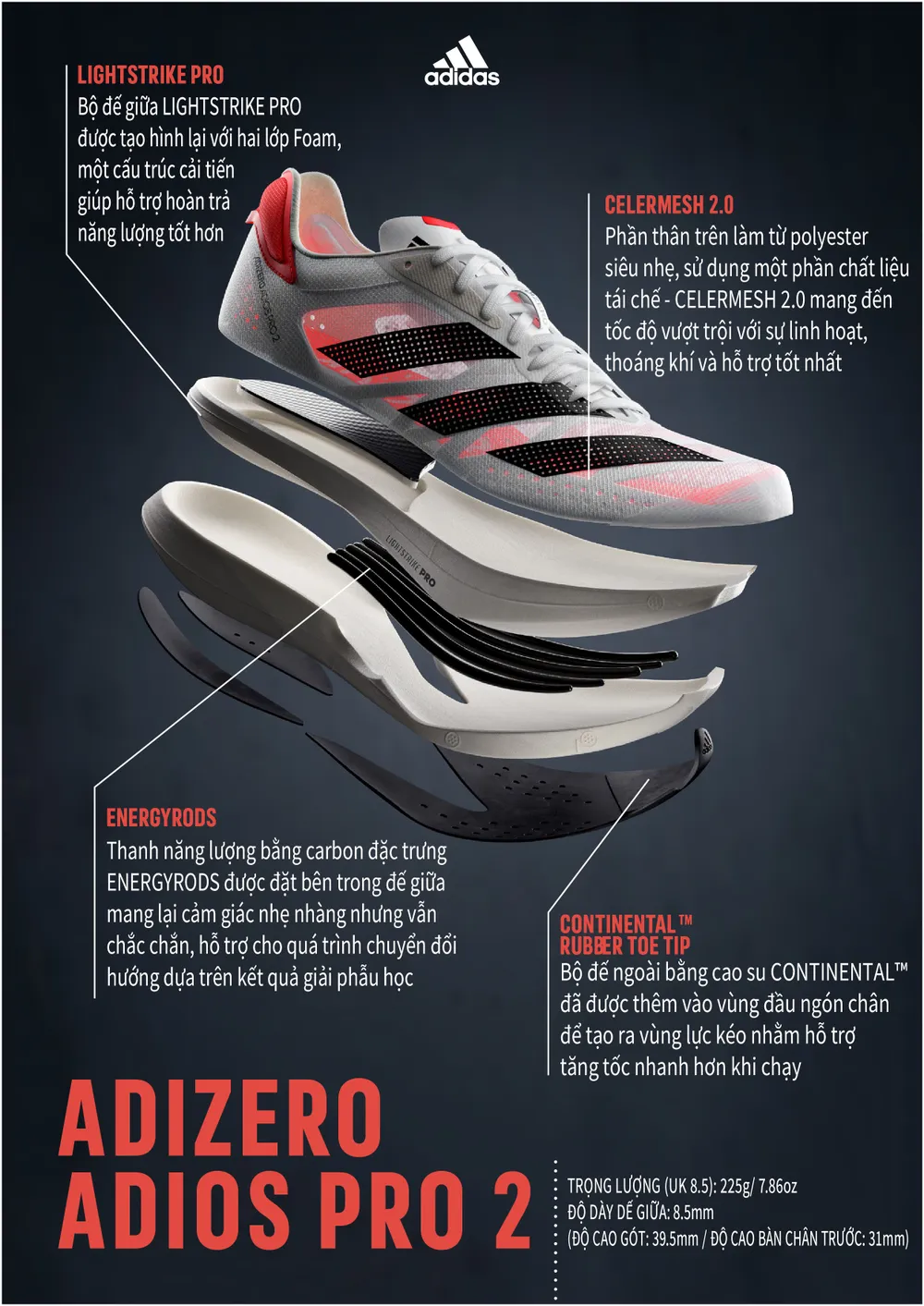 Adidas chinh phục tốc độ với siêu giày Adizero mới ảnh 2