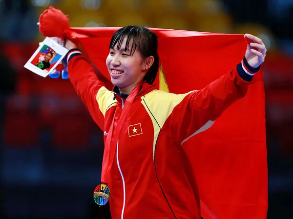 Võ sĩ Trương Thị Kim Tuyền giành HCV hạng cân dưới 49kg nữ châu Á.