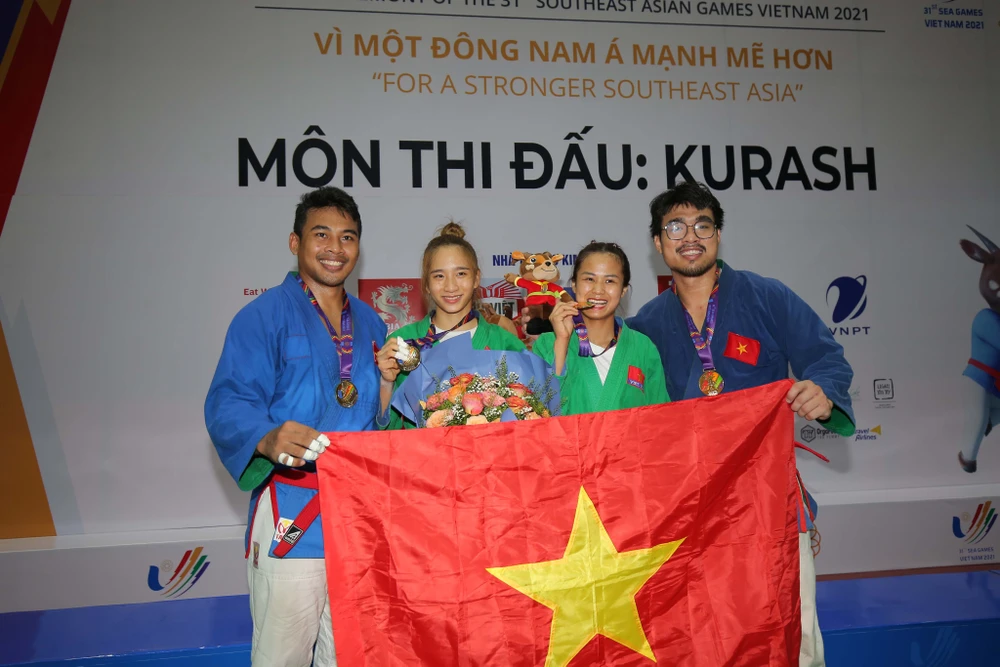 Đội tuyển Kurash giành 4 HCV trong ngày 10-5. Ảnh: DŨNG PHƯƠNG