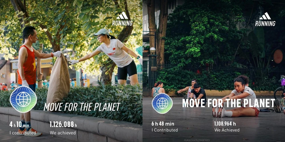 Thành tích tập luyện sẽ được quy đổi thành tiền quyên góp cho chiến dịch Move For The Planet.