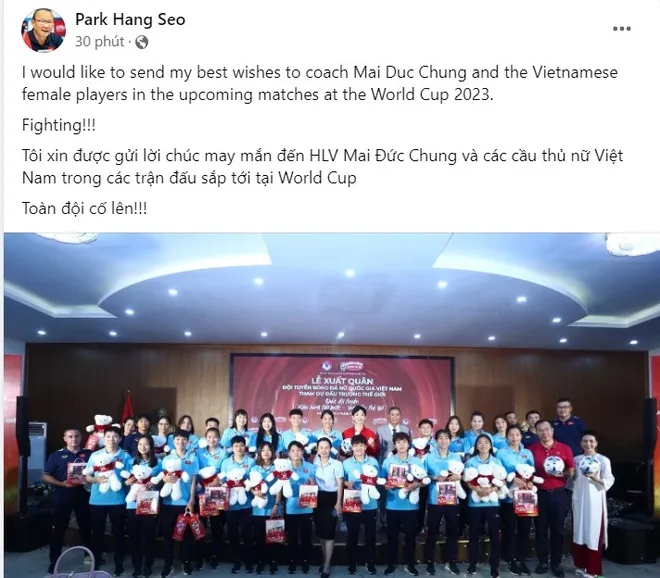 Dòng chia sẻ của HLV Park Hang-seo