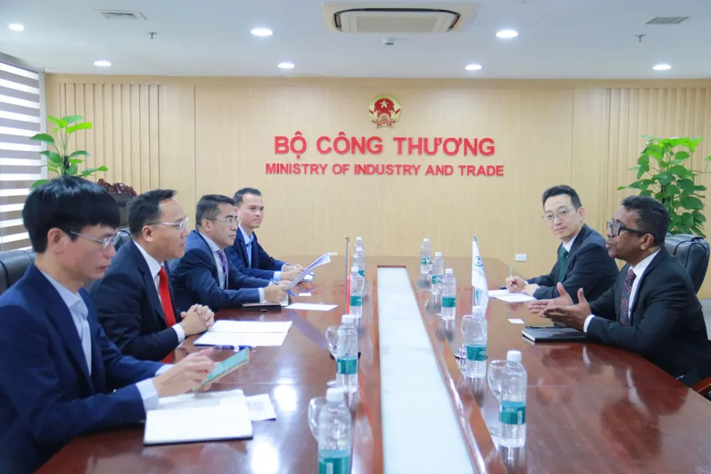 Thứ trưởng Nguyễn Hoàng Long tiếp và làm việc với đại diện Cơ quan Năng lượng Tái tạo Quốc tế