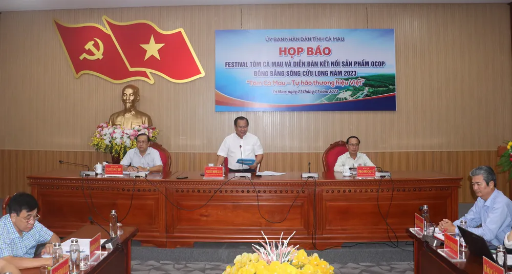 Ban tổ chức họp báo cung cấp thông tin về Festival tôm Cà Mau và Diễn đàn kết nối sản phẩm OCOP ĐBSCL 2023 Ban tổ chức họp báo cung cấp thông tin về Festival tôm Cà Mau và Diễn đàn kết nối sản phẩm OCOP ĐBSCL 2023