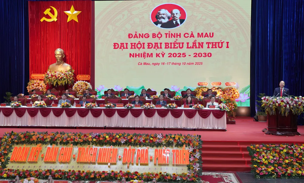 Đại hội đại biểu Đảng bộ tỉnh Cà Mau lần thứ I, nhiệm kỳ 2025 - 2030, tiến hành phiên trù bị. Ảnh: BTC DSC01367.jpg