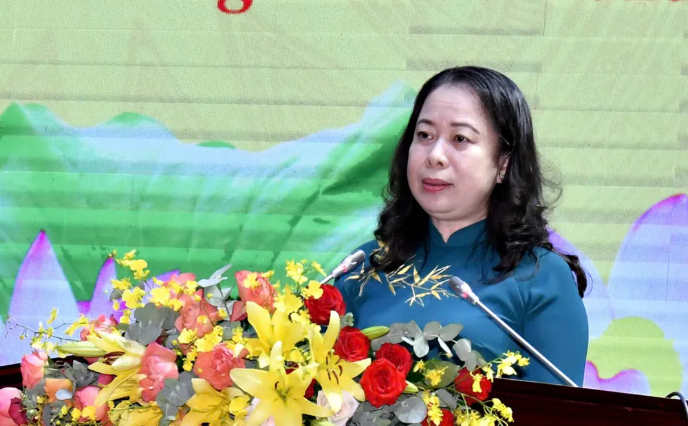 Phó Chủ tịch nước Võ Thị Ánh Xuân phát biểu tại Đại hội thi đua yêu nước tỉnh Cà Mau lần thứ I b94d0b76f422787c2133.jpg