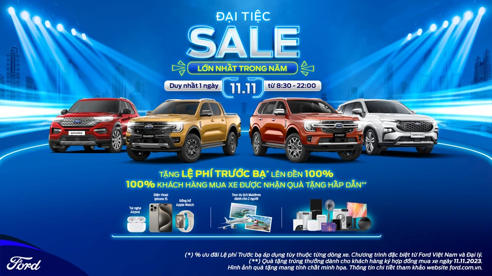 Ford Việt Nam và hệ thống đại lý tổ chức “Đại tiệc Sale” lớn nhất năm, ưu đãi khách hàng trong tháng 11-2023
