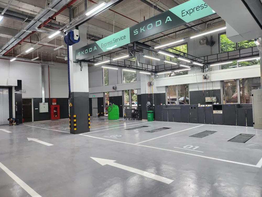 Một góc xưởng dịch vụ tại Skoda Thăng Long