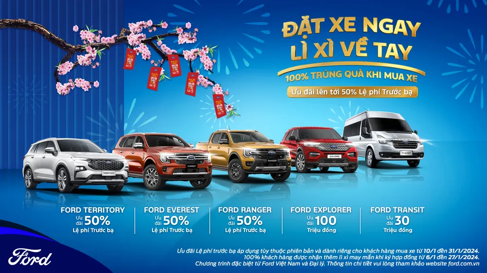 Ford Việt Nam và hệ thống đại lý triển khai chương trình “Đặt xe ngay, lì xì về tay"