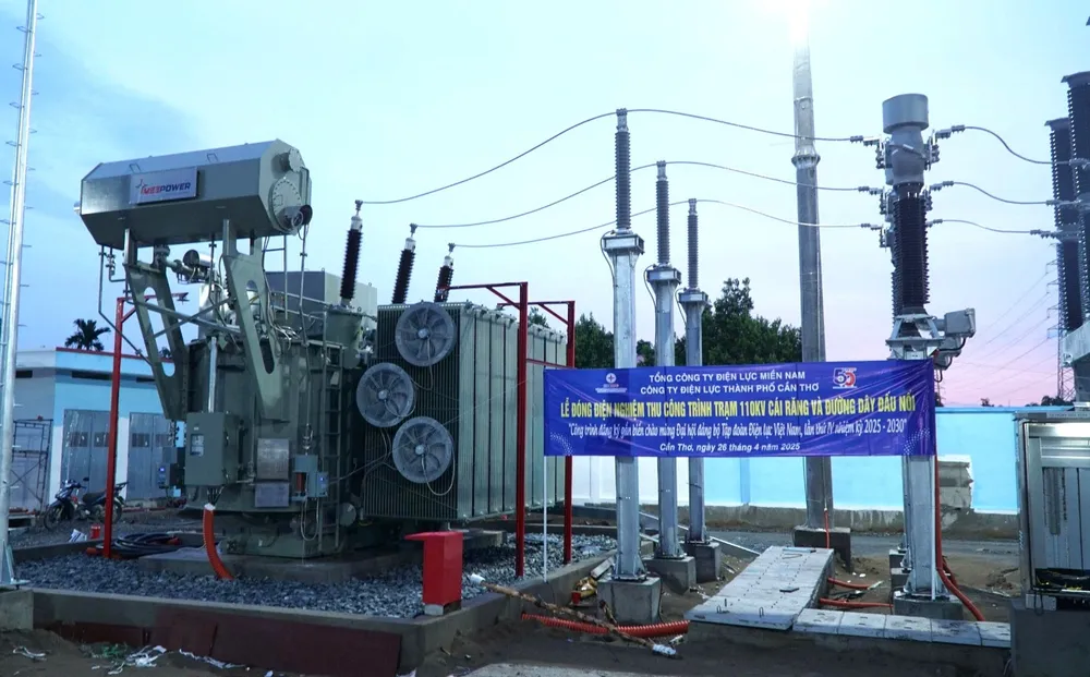 Trạm biến áp 110kV Cái Răng và Đường dây đấu nối (TP. Cần Thơ) đóng điện trước ngày 30-4-2025 EVNSPC2.png