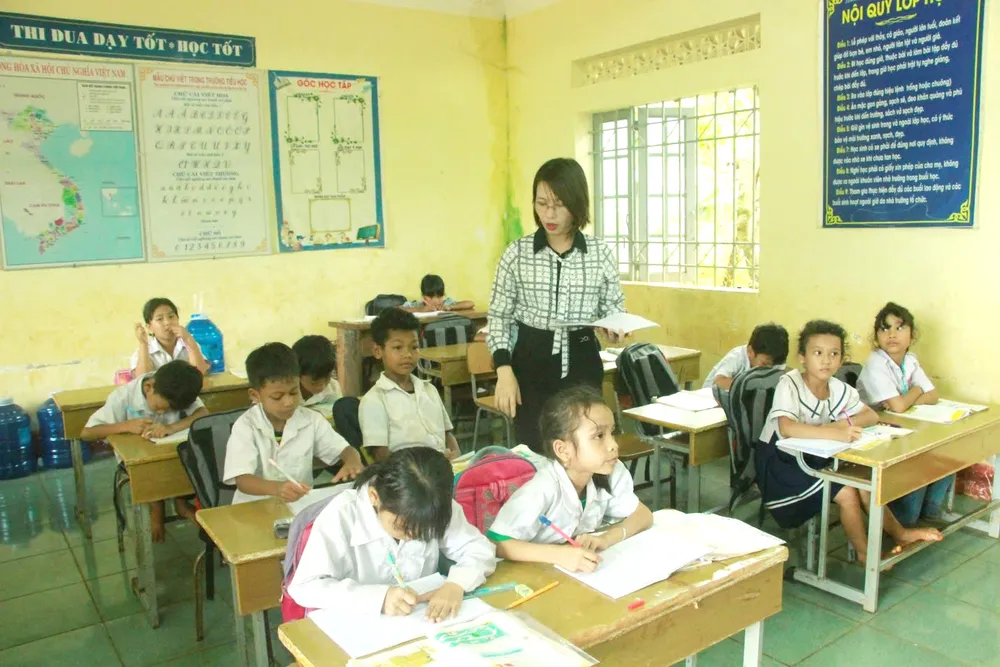 Giờ học tại điểm trường Thiện Cư thuộc Trường Tiểu học Thiện Hưng B, xã Thiện Hưng, tỉnh Đồng Nai
