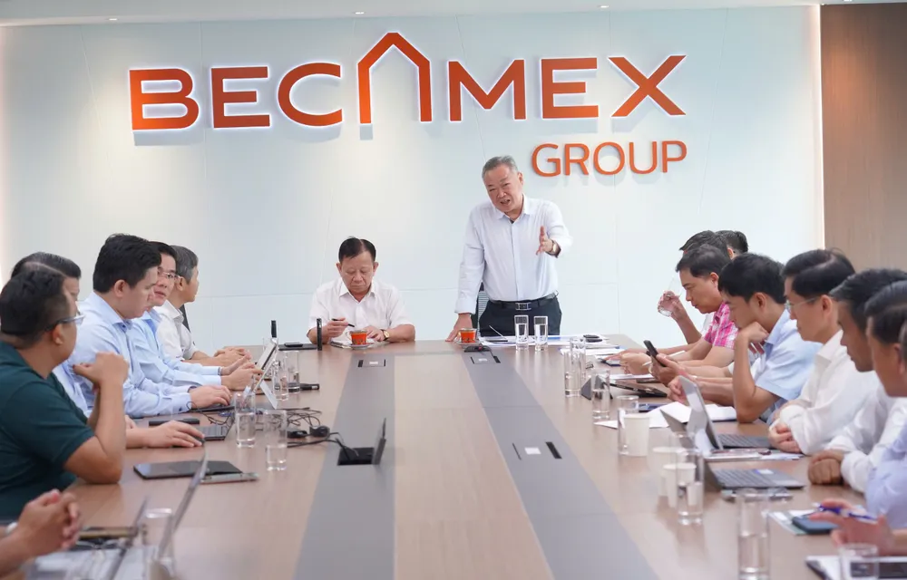 Ông Phạm Quốc Bảo, Chủ tịch HĐTV EVNHCMC tại buổi làm việc với Tập đoàn Becamex