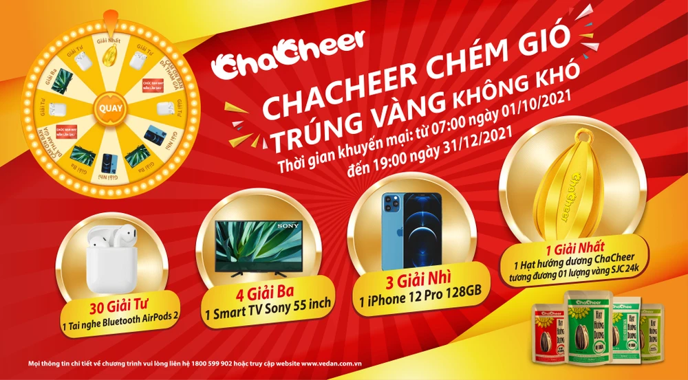 Vedan Việt Nam tổ chức chương trình khuyến mãi : “Chacheer chém gió - Trúng vàng không khó”