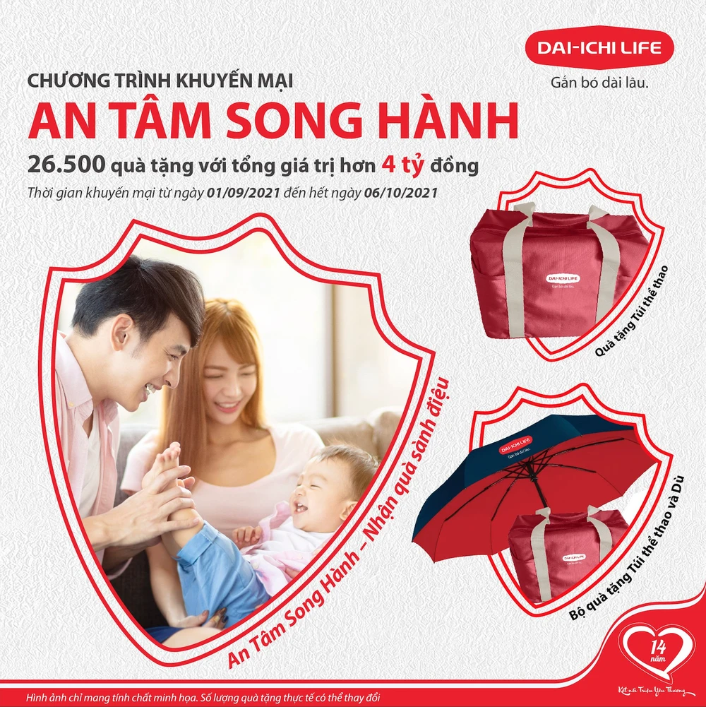 Khách hàng có cơ hội nhận quà sành điệu khi tham gia sản phẩm "An Tâm Song Hành" của Dai-ichi Life