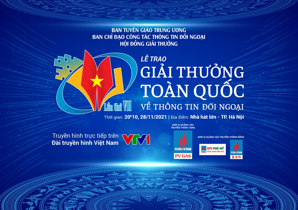 Giải thưởng toàn quốc về thông tin đối ngoại lần thứ VII sẽ phát trực tiếp trên VTV1 ngày 28-11