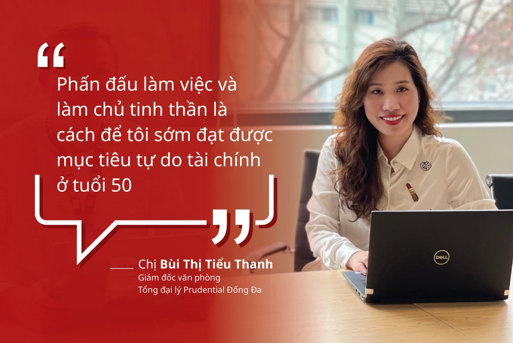 Chị Bùi Thị Tiểu Thanh - Giám đốc Văn phòng Tổng đại lý Prudential Đống Đa