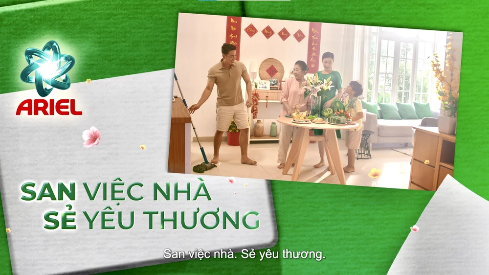 Nhãn hàng Ariel kêu gọi "San việc nhà, sẻ yêu thương" cùng người phụ nữ trong dịp Tết 2023