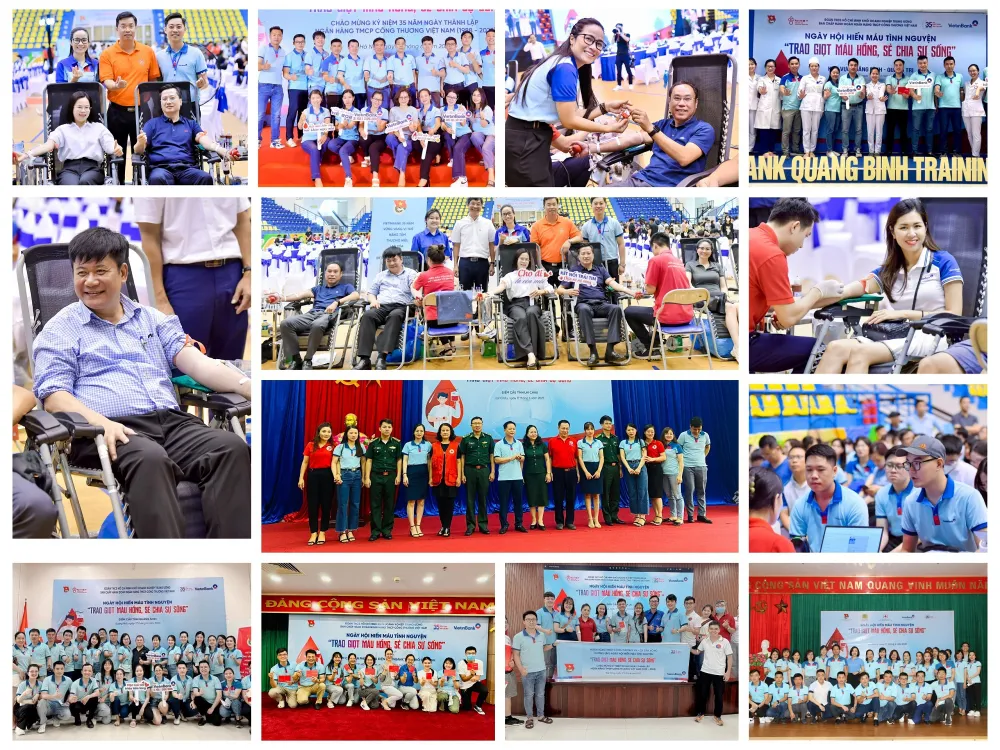 Các đồng chí lãnh đạo và cán bộ, đoàn viên, thanh niên, người lao động trong toàn hệ thống tham gia hiến máu tình nguyện tại các điểm cầu